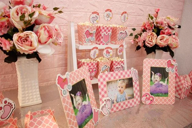 set-mini-trang-tri-sinh-nhat-thoi-noi-chu-de-baby-girl-hong-luoi Set mini trang trí sinh nhật màu hồng