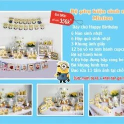 Set phụ kiện trang trí thôi nôi Minion