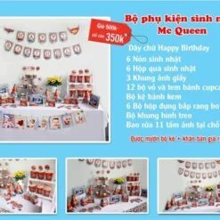Set phụ kiện trang trí thôi nôi Mc Queen
