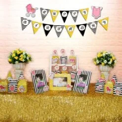 Set mini baby girl màu đen kim tuyến