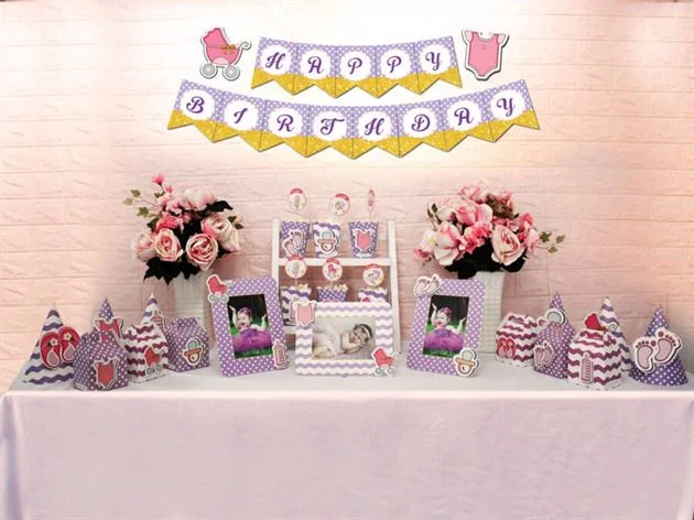 set-phu-kien-sinh-nhat-baby-girl-tim-cham-bi Set mini baby girl màu tím chấm bi