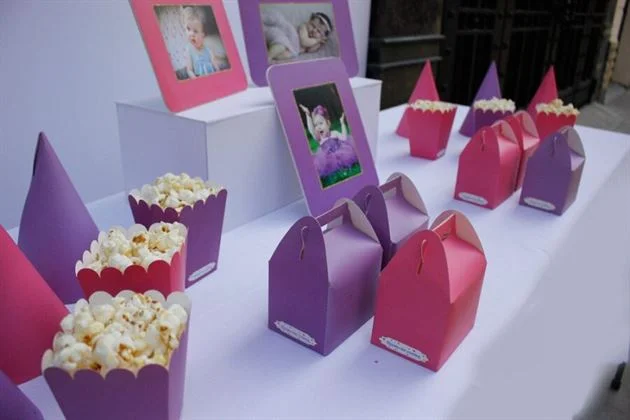 Set phụ kiện sinh nhật cho bé gái màu hồng tím