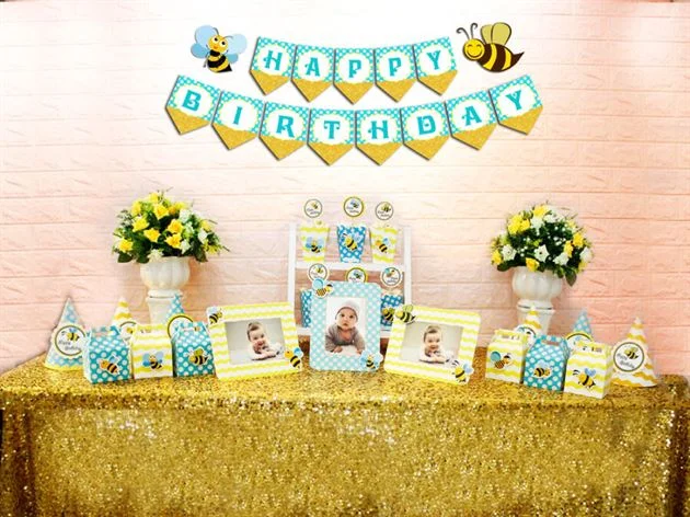 set-phu-kien-sinh-nhat-con-ong-mau-xanh-min-vang Set mini bé ong màu xanh min vàng