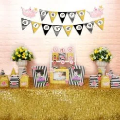 Set mini công chúa màu đen kim tuyến