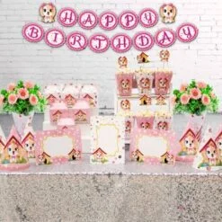 Set trang trí sinh nhật bé gái tuổi chó