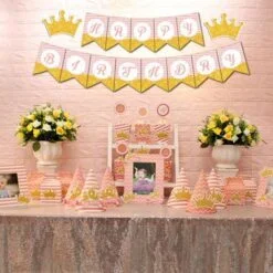 Set mini vương miện bé gái màu hồng hoàng gia