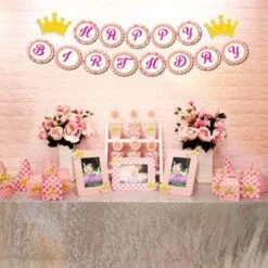 Set mini vương miện bé gái màu hồng lưới
