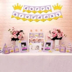 Set mini vương miện bé gái màu tím chấm bi