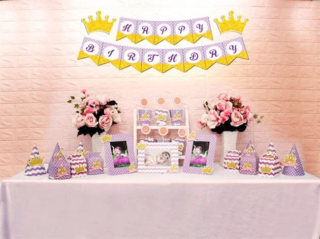 set-phu-kien-sinh-nhat-vuong-mien-be-gai-mau-tim-cham-bi Set mini vương miện bé gái màu tím chấm bi