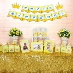 Set mini vương miện bé trai màu vàng hoàng gia