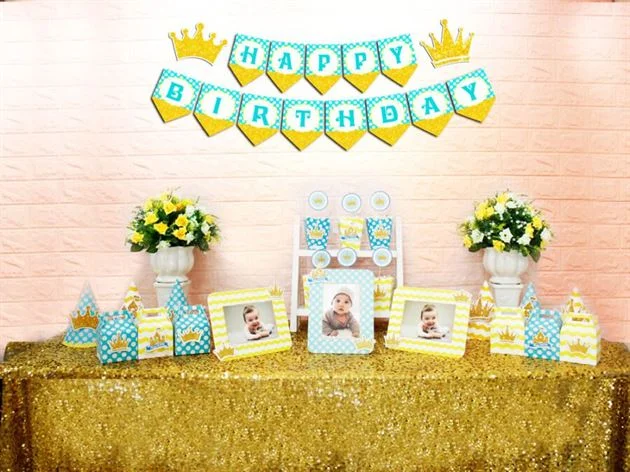 set-phu-kien-sinh-nhat-vuong-mien-be-trai-mau-xanh-min-vang Set mini vương miện bé trai màu xanh min vàng