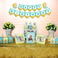 Set mini baby boy màu xanh min vàng