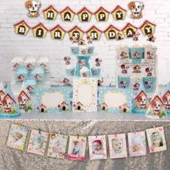 Set phụ kiện thôi nôi bé trai tuổi chó