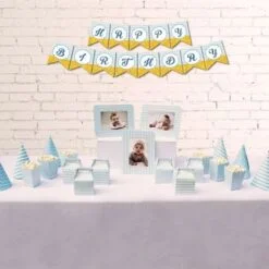 Set phụ kiện sinh nhật màu xanh da trời
