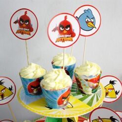 Tem bánh cupcake sinh nhật Angry Birds