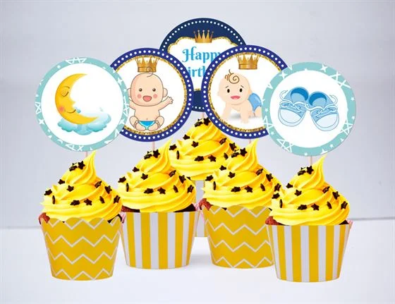 tem-banh-cupcake-baby-boy-mau-vang-hoang-gia-1 Tem bánh cupake baby boy màu vàng hoàng gia