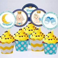 Tem bánh cupcake baby boy