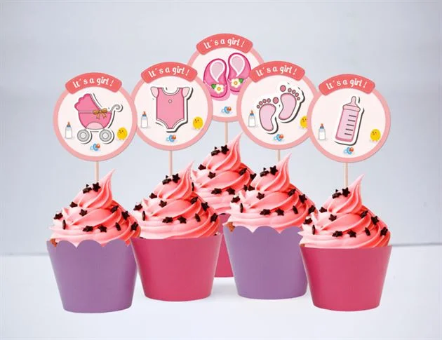 Tem bánh cupcake baby girl