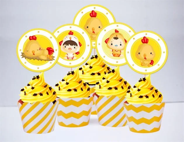 tem-banh-cupcake-be-trai-tuoi-ga-mau-vang-zigzag-2 Tem bánh cupcake bé trai tuổi gà