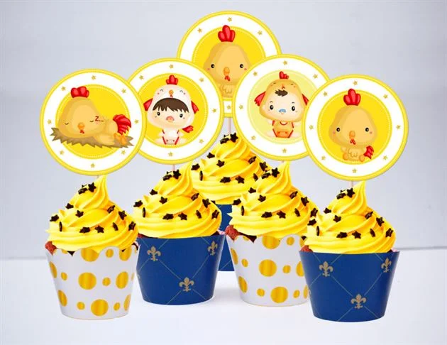 tem-banh-cupcake-be-trai-tuoi-ga-mau-xanh-hoang-gia-1 Tem bánh cupake bé trai tuổi gà màu xanh hoàng gia