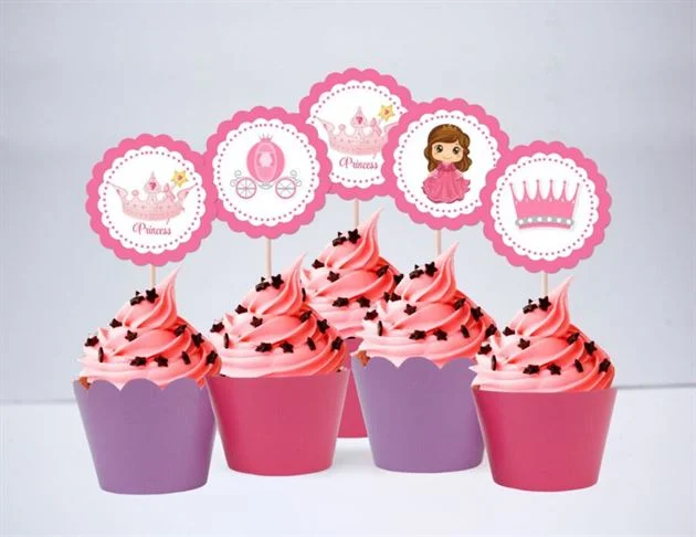 tem-banh-cupcake-cong-chua-mau-hong-tim-1 Tem bánh cupcake Công Chúa màu hồng tím