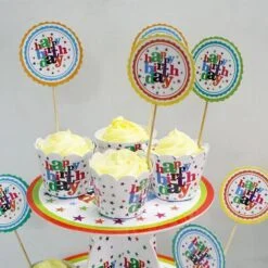 Tem Bánh Cupcake Happy Birthday