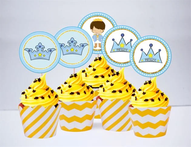 tem-banh-cupcake-hoang-tu-mau-vang-zigzag-1 Tem bánh cupake Hoàng Tử màu vàng zigzag