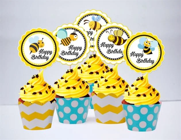 tem-banh-cupcake-mau-vang-xanh-min-1 Term bánh cupake Bé Ong màu vàng xanh min