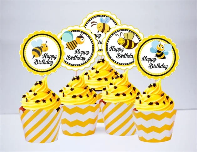 tem-banh-cupcake-mau-vang-zigzag-1 Term bánh cupake Bé Ong màu vàng zigzag