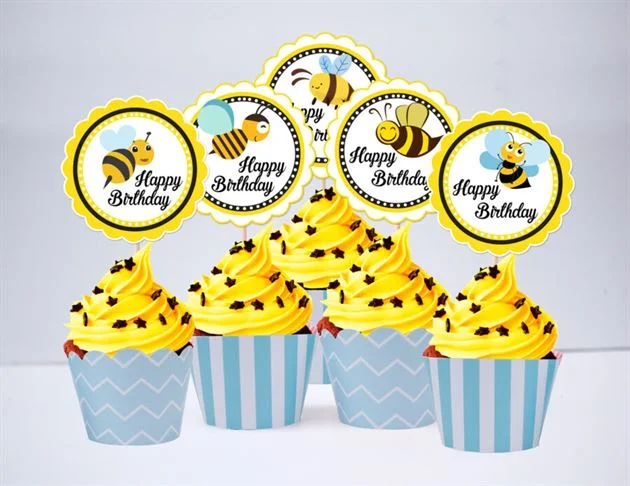 tem-banh-cupcake-mau-xanh-da-troi-1 Term bánh cupake Bé Ong màu xanh da trời