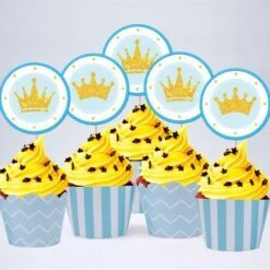 Tem bánh cupcake Vương Miện Bé Trai