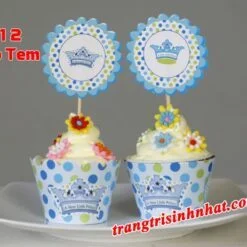 Tem bánh cupcake chủ đề Hoàng Tử