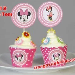 Tem bánh cupcake Minnie