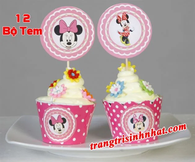 tembanhcupcakesinhnhatminnie1476-8305 Tem bánh cupcake Minnie