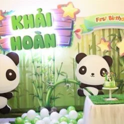 Thôi nôi bé trai chủ đề gấu trúc