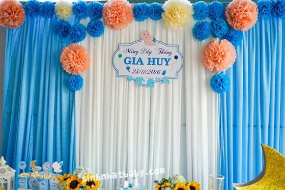 Trang trí backdrop theo chủ đề baby boy