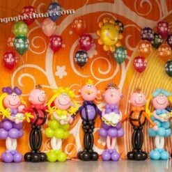 Trang trí trụ bong bóng Gia Đình