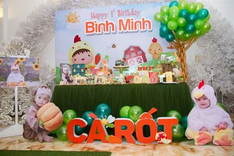 trang-tri-sinh-nhat-be-ca-rot-chu-de-be-trai-tuoi-ga-1 Tiệc sinh nhật sắc màu bé trai tuổi gà
