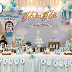 Trang trí sinh nhật thôi nôi trọn gói cho bé trai