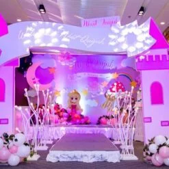 Trang trí tiệc thôi nôi phong cách 3D chủ đề công chúa