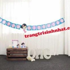 Dây Chữ Happy Birthday vải nỉ nàng tiên cá
