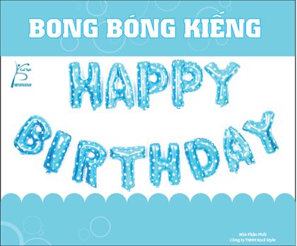 Bộ bong bóng chữ Happy Birthday màu xanh dương