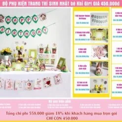 Set phụ kiện sinh nhật bé gái Tuổi Khỉ