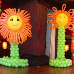 Trang trí trụ bong bóng nghệ thuật Mặt Trời