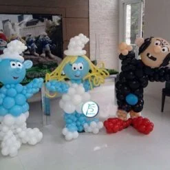Trang trí trụ bong bóng chủ đề Xì Trum