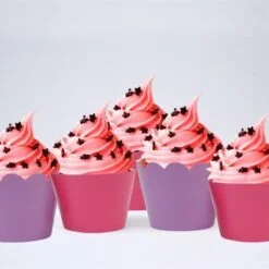 Vỏ bánh cupcake màu hồng tím