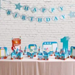 Bộ set trang trí sinh nhật cho bé chủ đề nàng tiên cá