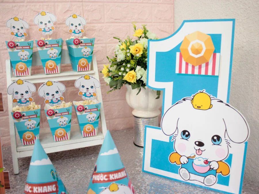 Cây số 1 cho bé trai tuổi chó