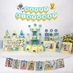 Full set Baby Shark boy màu vàng xanh min