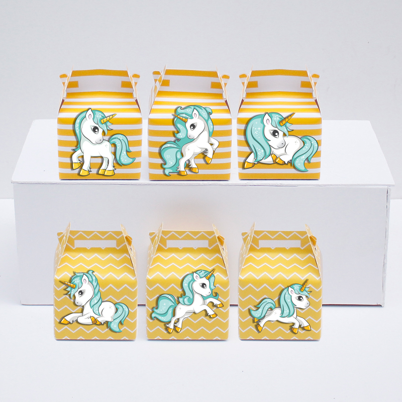 Set hộp quà sinh nhật Unicorn Boy màu vàng zigzag